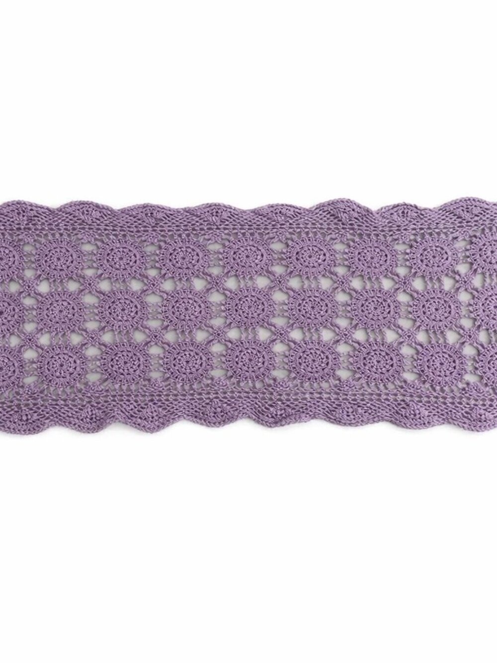 Vintage Lavender Crochet Lace Scarf – Handmade Boho Elegance